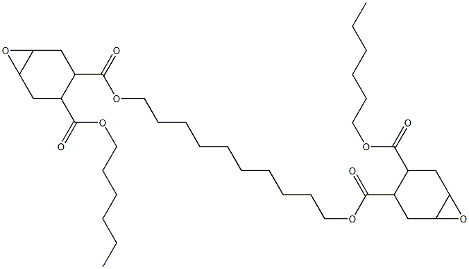 Bis[2-(hexyloxycarbonyl)-4,5-epoxy-1-cyclohexanecarboxylic acid]1,10-decanediyl ester Struktur