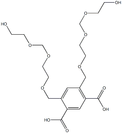 4,6-Bis(9-hydroxy-2,5,7-trioxanonan-1-yl)isophthalic acid Struktur