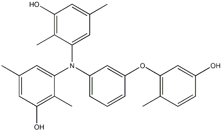 N,N-Bis(3-hydroxy-2,5-dimethylphenyl)-3-(3-hydroxy-6-methylphenoxy)benzenamine Struktur