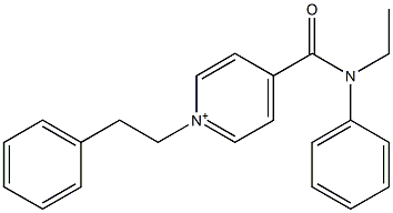 4-(N-Ethyl-N-phenylaminocarbonyl)-1-(2-phenylethyl)pyridinium Struktur