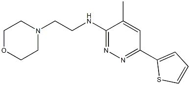 3-(2-Morpholinoethylamino)-4-methyl-6-(2-thienyl)pyridazine Struktur