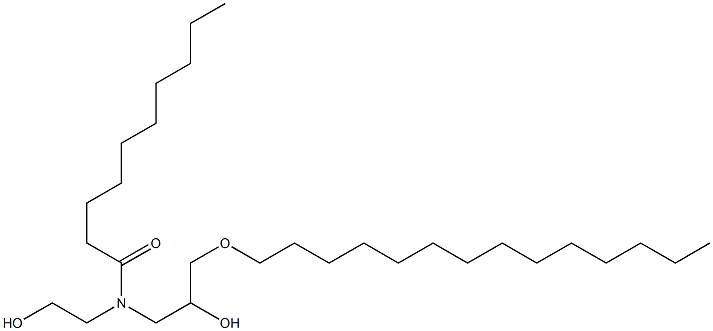 N-(2-Hydroxyethyl)-N-[2-hydroxy-3-(tetradecyloxy)propyl]decanamide Struktur