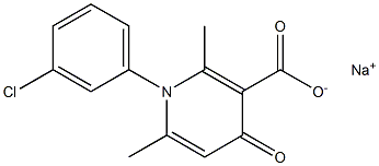 1,4-Dihydro-1-(3-chlorophenyl)-2,6-dimethyl-4-oxopyridine-3-carboxylic acid sodium salt Struktur