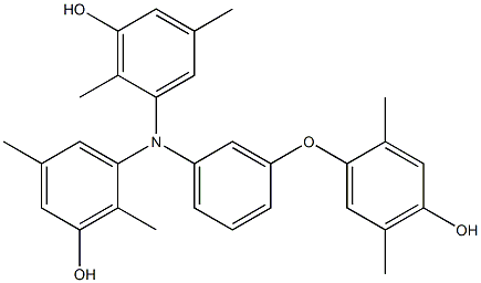 N,N-Bis(3-hydroxy-2,5-dimethylphenyl)-3-(4-hydroxy-2,5-dimethylphenoxy)benzenamine Struktur