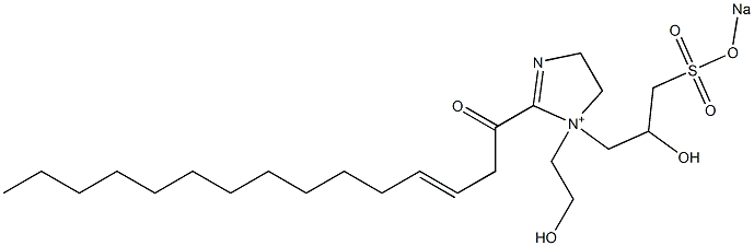 1-(2-Hydroxyethyl)-1-[2-hydroxy-3-(sodiooxysulfonyl)propyl]-2-(3-pentadecenoyl)-2-imidazoline-1-ium Struktur