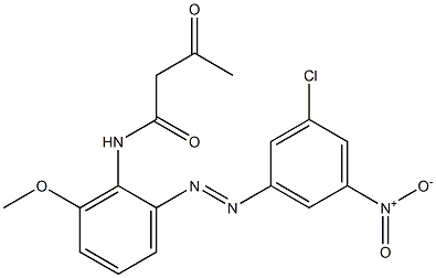 2-Acetyl-2'-(3-chloro-5-nitrophenylazo)-6'-methoxyacetanilide Struktur