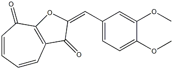 2-(3,4-Dimethoxybenzylidene)-2H-cyclohepta[b]furan-3,8-dione Struktur