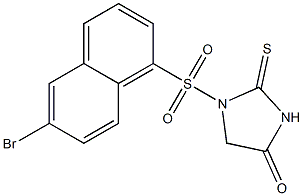 2-Thioxo-1-[[6-bromo-1-naphtyl]sulfonyl]imidazolidin-4-one Struktur