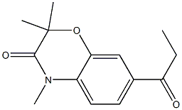 2,2,4-Trimethyl-7-propionyl-4H-1,4-benzoxazin-3(2H)-one Struktur