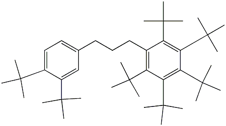 1-(Penta-tert-butylphenyl)-3-(3,4-di-tert-butylphenyl)propane Struktur