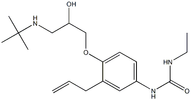 1-Ethyl-3-[3-(2-propenyl)-4-[2-hydroxy-3-[tert-butylamino]propoxy]phenyl]urea Struktur