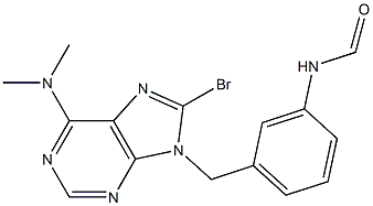 6-Dimethylamino-8-bromo-9-(3-formylaminobenzyl)-9H-purine Struktur