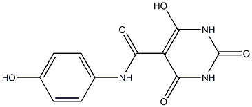 1,2,3,4-Tetrahydro-6-hydroxy-2,4-dioxo-N-(4-hydroxyphenyl)pyrimidine-5-carboxamide Struktur