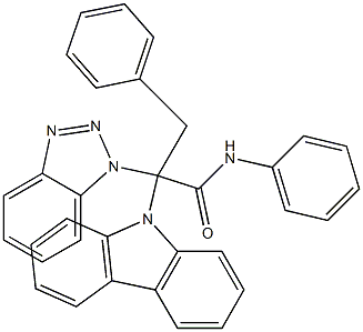 2-(1H-Benzotriazol-1-yl)-2-(9H-carbazol-9-yl)-N,3-diphenylpropanamide Struktur