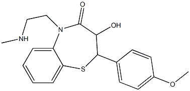 5-[2-(Methylamino)ethyl]-3-hydroxy-2,3-dihydro-2-(4-methoxyphenyl)-1,5-benzothiazepin-4(5H)-one Struktur