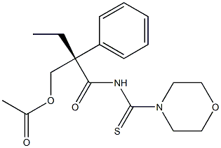 (-)-N-[(S)-2-[(Acetyloxy)methyl]-2-phenylbutyryl]-4-morpholinecarbothioamide Struktur