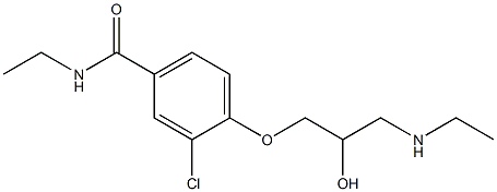 1-[4-[Ethylcarbamoyl]-2-chlorophenoxy]-3-[ethylamino]-2-propanol Struktur