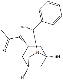 Acetic acid (1S,3S,5R)-6-[(R)-1-phenylethyl]-6-azabicyclo[3.2.1]octan-3-yl ester Struktur