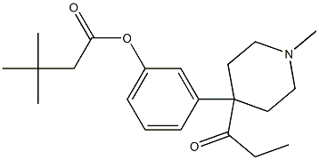 3,3-Dimethylbutanoic acid 3-(1-methyl-4-propanoylpiperidin-4-yl)phenyl ester Struktur