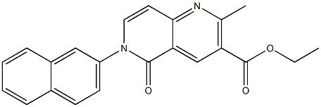 6-(2-Naphtyl)-2-methyl-5-oxo-5,6-dihydro-1,6-naphthyridine-3-carboxylic acid ethyl ester Struktur