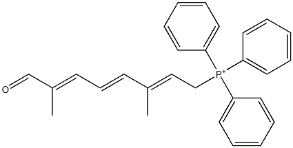 (3,7-Dimethyl-8-oxo-2,4,6-octatrienyl)triphenylphosphonium Struktur