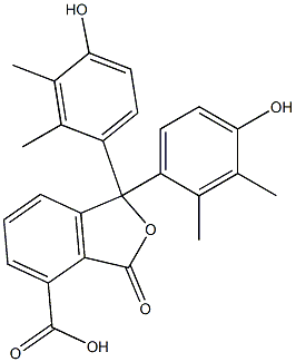 1,3-Dihydro-1,1-bis(4-hydroxy-2,3-dimethylphenyl)-3-oxoisobenzofuran-4-carboxylic acid Struktur