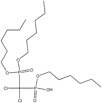 Dichloro[bis(hexyloxy)phosphinyl]methylphosphonic acid hydrogen hexyl ester Struktur