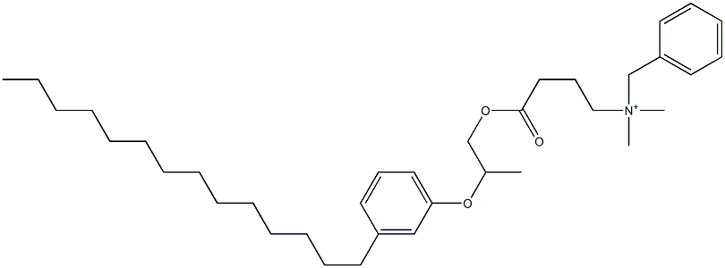 N,N-Dimethyl-N-benzyl-N-[3-[[2-(3-tetradecylphenyloxy)propyl]oxycarbonyl]propyl]aminium Struktur