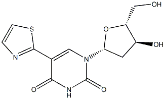 5-(2-Thiazolyl)-2'-deoxyuridine Struktur