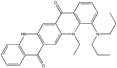 4-(Dipropylamino)-5-ethyl-5,12-dihydroquino[2,3-b]acridine-7,14-dione Struktur