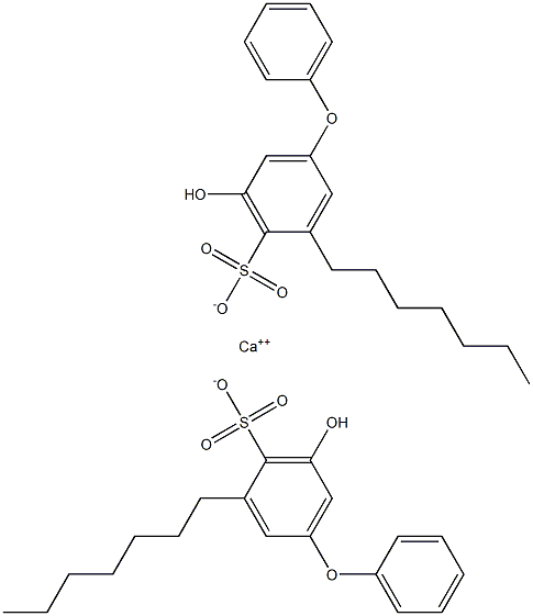 Bis(5-hydroxy-3-heptyl[oxybisbenzene]-4-sulfonic acid)calcium salt Struktur