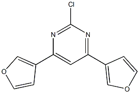 2-Chloro-4-(3-furanyl)-6-(3-furanyl)pyrimidine Struktur