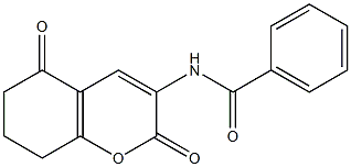 7,8-Dihydro-3-(benzoylamino)-2H-1-benzopyran-2,5(6H)-dione Struktur