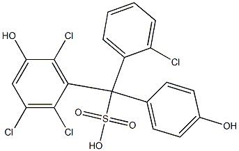 (2-Chlorophenyl)(2,3,6-trichloro-5-hydroxyphenyl)(4-hydroxyphenyl)methanesulfonic acid Struktur