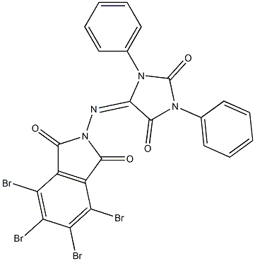 5-[(4,5,6,7-Tetrabromo-1,3-dioxo-1,3-dihydro-2H-isoindol)-2-yl]imino-1,3-diphenyl-3,5-dihydro-1H-imidazole-2,4-dione Struktur