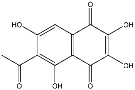 6-Acetyl-2,3,5,7-tetrahydroxy-1,4-naphthoquinone Struktur