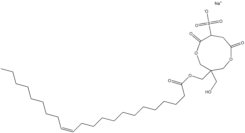 1-[[[(Z)-1-Oxo-13-docosen-1-yl]oxy]methyl]-1-(hydroxymethyl)-4,7-dioxo-3,8-dioxacyclononane-6-sulfonic acid sodium salt Struktur