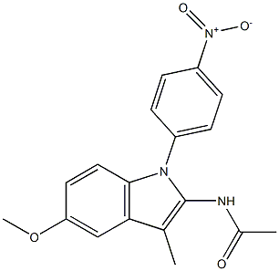 N-[1-(4-Nitrophenyl)-3-methyl-5-methoxy-1H-indol-2-yl]acetamide Struktur