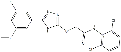 2-[[5-(3,5-Dimethoxyphenyl)-4H-1,2,4-triazol-3-yl]thio]-2',6'-dichloroacetoanilide Struktur