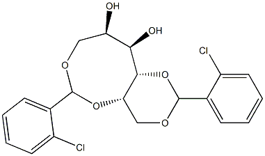 1-O,3-O:2-O,6-O-Bis(2-chlorobenzylidene)-D-glucitol Struktur