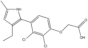 [4-[3-Ethyl-5-methyl-1H-pyrrol-2-yl]-2,3-dichlorophenoxy]acetic acid Struktur