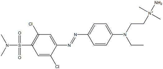 1-[2-[[4-[[2,5-Dichloro-4-[(dimethylamino)sulfonyl]phenyl]azo]phenyl]ethylamino]ethyl]-1,1-dimethylhydrazinium Struktur