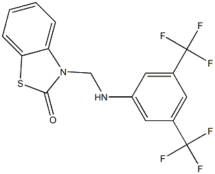 3-[[3,5-Bis(trifluoromethyl)phenylamino]methyl]benzothiazol-2(3H)-one Struktur