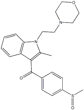 3-(4-Methylsulfinylbenzoyl)-2-methyl-1-[2-morpholinoethyl]-1H-indole Struktur