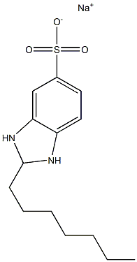 2,3-Dihydro-2-heptyl-1H-benzimidazole-5-sulfonic acid sodium salt Struktur