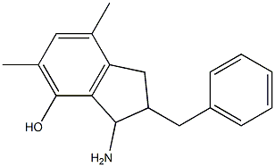 3-Amino-2,3-dihydro-2-benzyl-5,7-dimethyl-1H-inden-4-ol Struktur