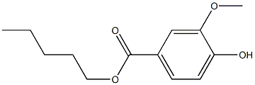 3-Methoxy-4-hydroxybenzoic acid pentyl ester Struktur