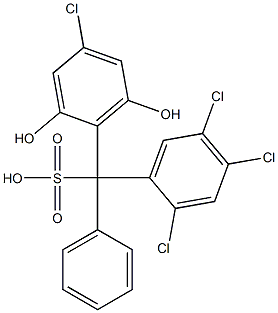 (4-Chloro-2,6-dihydroxyphenyl)(2,4,5-trichlorophenyl)phenylmethanesulfonic acid Struktur