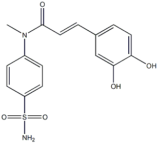 3,4-Dihydroxy-N-[4-[sulfamoyl]phenyl]-N-methyl-trans-cinnamamide Struktur