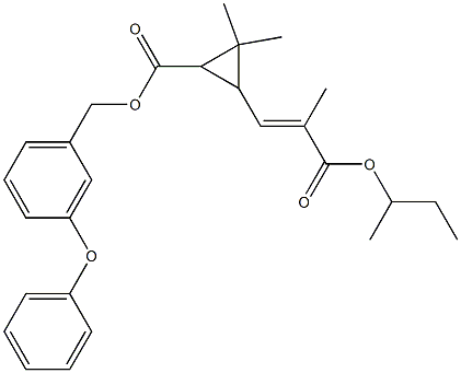 3-[(E)-2-(1-Methylpropoxycarbonyl)-1-propenyl]-2,2-dimethylcyclopropanecarboxylic acid 3-phenoxybenzyl ester Struktur